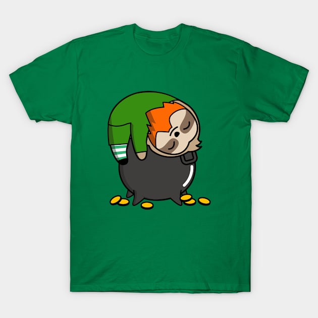 Sloth Catches Irish Gold T-Shirt by MaryMas